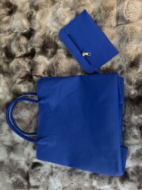 Structured Royal Blue Tote with Matching Wristlet